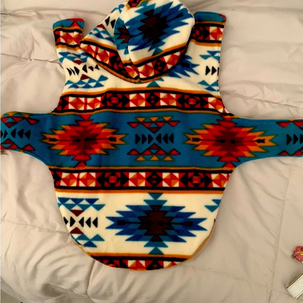 Hand-made pet warmer warm coat.